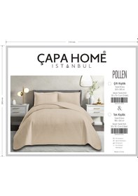 Resim Çapa Home Yeni Nesil Nubuk Yaz - Kış Modern Lüks Yatak Örtüsü, Pollen , Tek Kişilik Bej 