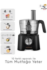 Resim Karaca 4 Bıçaklı Mastermaid Power Max in 10 in 1 Mutfak Robotu 2000W Güçlü Motor 