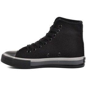 Resim Benetton Bn-30189 Sneakers Genç Kız Yazlık Keten Bot Gri - Siyah 