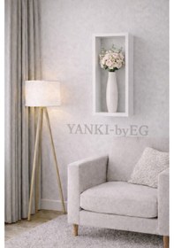 Resim 50 15 Cm 2li Mat Beyaz Lake Mdf Gizli Bağlantı Duvar Rafı Beyaz 