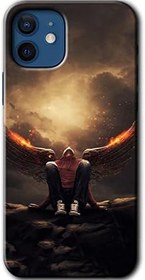 Resim MRCİLETİSİMmrc-191423 Wings of Power Kılıf Kapak Hayalet Ekran Yandan Gözükmez iPhone 12 ile uyumlu 