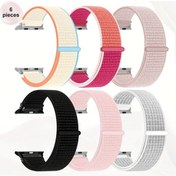 Resim Gateesat 6lı Nylon Spor Örgü Kayış İwatch 38mm 40mm 41mm 42mm 44mm 45mm 46mm 49mm Seri 10 9 8 7 6 5 4 3 2 1 Se Ultra 