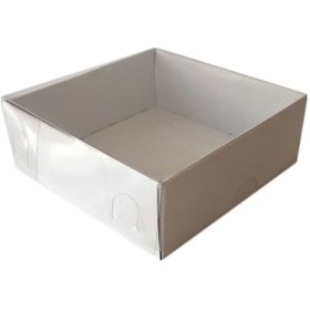 Resim Asetat Kapaklı Karton Kutu Düz Renk 8X8X3 50 Adet Beyaz N11.9145 