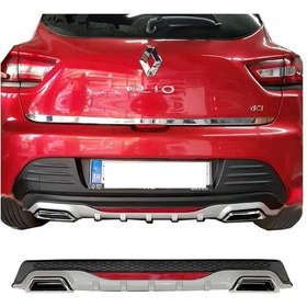 Resim Renault Clio Mk4 Gri Difüzör Difizör Kare Egzoz Görünüm Reflektörlü 