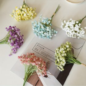 Resim 1 Adet Canlı Yapay Gypsophila Buketi - Gerçekçi PE Gençlerin Nefes Çiçekleri, Çok Renkli Mini Sahte Çiçek Düzenlemesi Düğün, Doğum Günü, Gelin Duşu Dekoru İçin | Sonbahar, Halloween, Şükran Günü, Noel İçin İdeal | Ev, Masa, Kafe Dekorasyonu & Fotoğraf Aksesuarları, Düğün Çiçekleri İçin Mükemmel 