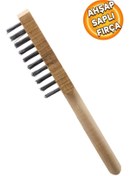 Resim ÇEÇEN HOME Ahşap Saplı Tel Fırça, Kir Pas Mangal Barbekü Izgara Çok Amaçlı Temizleme Fırçası 