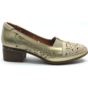 Resim Venüs Tidro Hakiki Deri Comfort Ortopedik Kadın Klasik Topuklu Ayakkabı Bej 