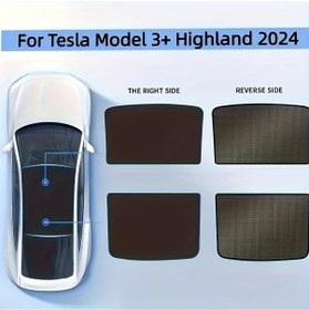 Resim Xuweiwei Black Model 3 24 Modeller İçin Energy Shield Tesla Tavan Stor Perdesi Güneşlik Uv Işın Korumalı 2019 2024 