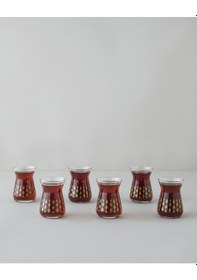 Resim English Home Gold Leaves Cam 6'lı Çay Bardağı 132 Ml Şeffaf-gold Şeffaf-gold 