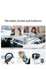 Resim woyax By Deji 3.5mm Aux To 3.5mm Aux Ses Kablosu Stereo Destekli Örgülü 1.2m 