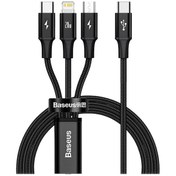 Resim Baseus 1.5 Metre 20W 3in1 Type C, İphone Uyumlu Lightning ve Micro Ultra 