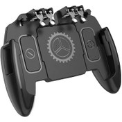 Resim M10-abs 6 Parmak Gamepad Cep Telefonu Çekim Oyun Düğmesi Tetikleyiciler Gamepad Soğutma Fanı İle Pubg Oyun Denetleyicisi Joystick 