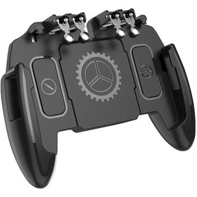 Resim M10-abs 6 Parmak Gamepad Cep Telefonu Çekim Oyun Düğmesi Tetikleyiciler Gamepad Soğutma Fanı İle Pubg Oyun Denetleyicisi Joystick 