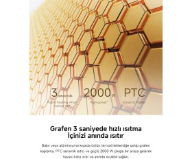 Resim Smart Graphene Heater 2000 W Seramik Isıtıcı (Xiaomi Türkiye Garantili) 