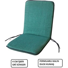 Resim Sandalye Minderi Fermuarli Yüksek Arkalikli Bahçe Minderi Yeşil 1 Adet Yeşil 