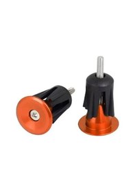 Resim Briviga Alüminyum+ Plastik 22-24 Mm Bisiklet Gidon Ucu Tıpası Turuncu Renk 1 Çift Gidon Tıpası Turuncu 