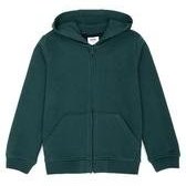 Resim Çocuk Koyu Yeşil Basic Kapüşonlu Sweatshirt 