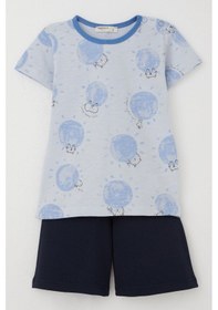 Resim Breeze Erkek Bebek Pijama Takımı Sevimli Hayvanlar Alemi Dostluk Temalı 9 Ay-3 Yaş, Açık Mavi Açık Mavi 