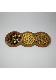 Resim Trio Tek Parça 3’Lü Çerezlik Kahvaltılık Ahky18017 Ahşap 