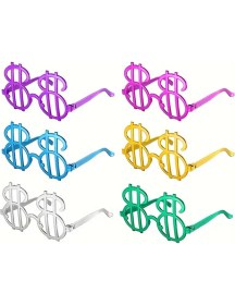 Resim Dolar Şekilli Metalize Parti Gözlüğü 6 Adet 