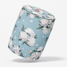 Resim Blue-White Rose Puf (Kumaşı Süettir. Uluslararası Solmama Sertifikasına Sahiptir.) 