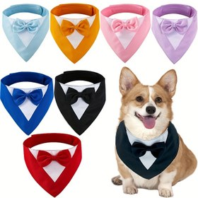 Resim 1 adet Dökülen Bebek Bezi, Pet Takımı Üçgen Eşarp, Pet Kolye, Köpek Giyim, Köpek Düğünü Kıyafeti Aksesuarları 