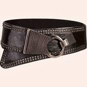 Resim 1 adet Kadın Moda Günlük Perçinli Geniş Bel Bandı 