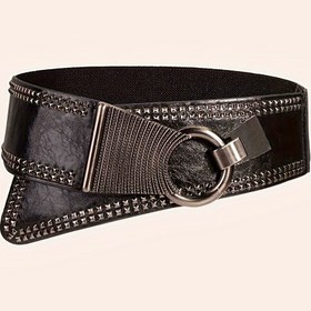 Resim 1 adet Kadın Moda Günlük Perçinli Geniş Bel Bandı 