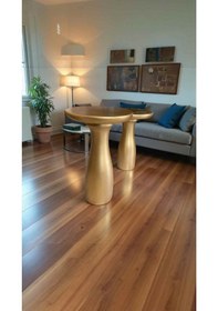 Resim Wooden Coffee Table Ahşap Mantar Sehpa Takımı 2 Li Set Altın Varak Renk Yan Sehpa Altın 