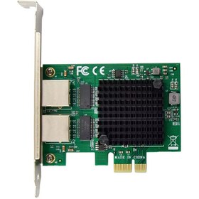 Resim Open Smart 2 Port Intel Uyumlu 82571EB-T2 1GbE PCIe X1 Ethernet Kart 