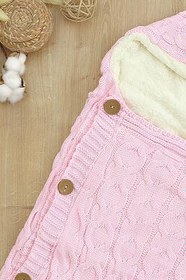 Resim sitilin Kız Bebek Düğmeli Pembe Anakucağı Kundak STL6811 
