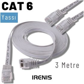 Resim İrenis 3 Metre CAT6 Kablo Yassı Ethernet Network Lan Ağ İnternet Kablosu Fuşya 