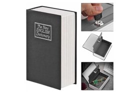 Resim Aesco Kitap Görünümlü Gizli Kasa Büyük Boy Anahtarlı Kilitli Para Kasası 
