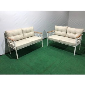 Resim 2+2balkon-bahçe-kafe-çay Seti-koltuk Takımı-oturma Grubu-ofis Koltuğu 2+2 Beyaz Profil Demir Krem 