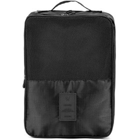 Resim Yuntech01 Yolculuk Ayakkabı Çantası İyileştirilmiş İki Katlı Su Geçirmez 3 Bölmeli Ev Ve Seyahat Ayakkabı Saklama Çantası Siyah Siyah 