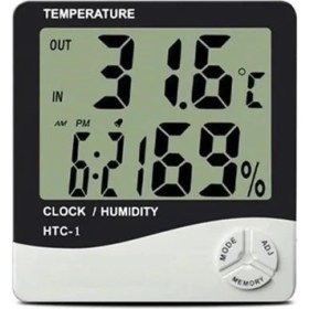 Resim Bebek Odası Masaüstü Dijital Termometre Nem Ölçer Higrometre Saat 