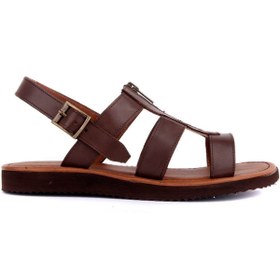 Resim SailLakers - Kahverengi Deri Erkek Sandalet 107-633-547EVA 