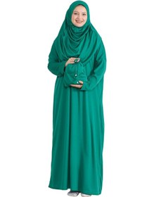 Resim Modish Group Keseli Namaz Elbisesi Eşarp Ve Tesbih Hazır Tesettür Giyim Türban Müslüman Giysi Takım Yeşil 