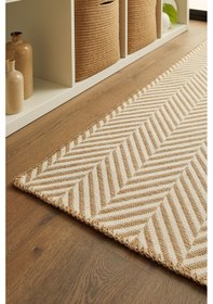 Resim Ocean Home Textile Ekru Renk Balıksırtı Jüt Paspas 50 x 70 CM 