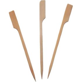 Resim Özel Ahşap Yassı Saplı Çöp Şiş Çubuğu 12 cm (100 Adet) 