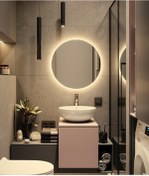 Resim NUUN DEKOR 60cm Günışığı Ledli Yuvarlak Banyo Aynası - Trafolu 