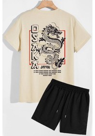Resim Uyguntarz Osaka Şort T-shirt Eşofman Takımı Bej 