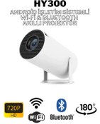 Resim Wearfitpro HY300 Lite 180 Derece Dönebilen Wifi & Bluetoohlu Taşınabilir Android Projeksiyon Cihazı Projektör 