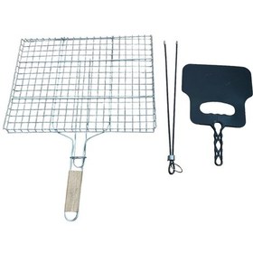 Resim Mangal Aksesuar Seti- Izgara 30-40cm - Köz Maşası- Yelpaze 