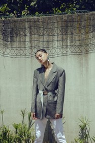 Resim Janset Linen Blazer - M 