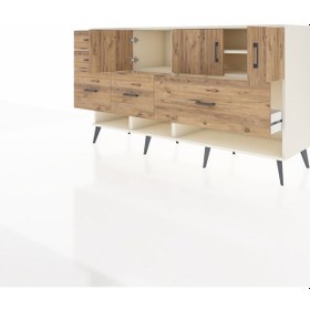 Resim Hyperion Konsol 3 Raflı 5 Çekmeceli 3 Kapaklı 176x44x99 Aytaşı-ça Aytaşı-çam 