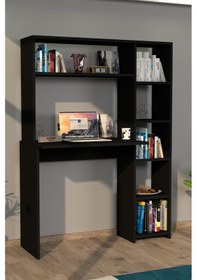 Resim Moonlife Moonlife Duru Kitaplıklı Çalışma Masası Siyah 