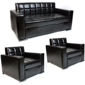 Resim Koltukstilim 3+1+1 Ofis Koltuk Takımı Siyah 