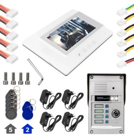 Resim Powermaster 37T4 Görüntülü Görüntülü Diafon Kapı Zili Sistemi 1 Dairelik Gece Görüşlü Dokunmatik Ekran Interkom 