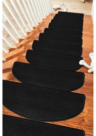 Resim Yarım Ay Bukle Halıdan Ekonomik Basamak Ve Merdiven Paspası - Siyah / Adet Olarak Satılır Null 